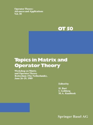 cover image of Topics in Matrix and Operator Theory